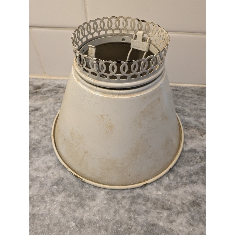 VINTAGE FRENCH WHITE METAL CLIP ON  LAMP SHADE
